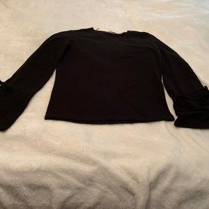 Grey & Gray NWT Black Bell Sleeve Sweater Size XS